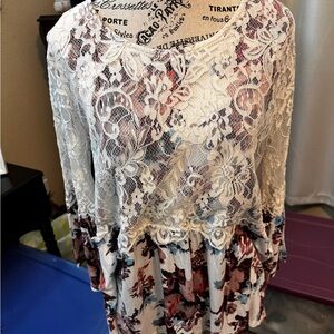 Flower and lace top